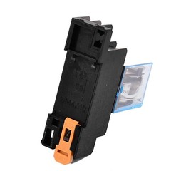 2Pcs DC 12V 5A Coil 8Pin DPDT 35mm DIN Rail Electromagnetic Power Relay + Socket