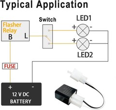 2 Prong Electronic LED Flasher Relay with Wires for Bikes Motorcycles