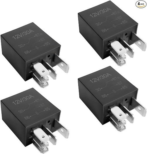 5 Pin 12V 30A Relay Multi-Purpose Automotive Relay Heavy Dut Size: 5 Pin/ 4PCS
