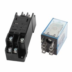 AC 24V Coil Voltage 8 Pin DPDT Electromagnetic Power Relay w Socket Base