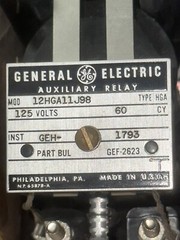 GE 12HGA11J98 Auxiliary Relay