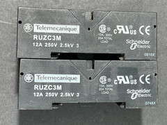2- RUZC3M Telemecanique Relay Sockets, 12a, 250v, 25kV 3, 0816X, Schneider, Used