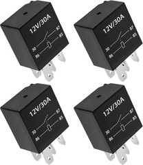 4-Pack 4 Pin 12V 30A Heavy Duty Stable Relay Replacement for Motor Automotive…