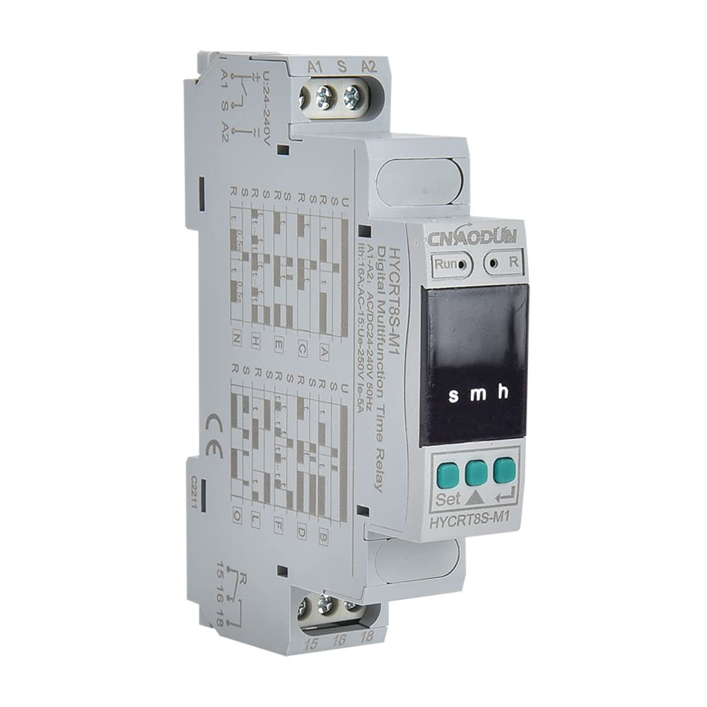 Multifunctional Time Delay Relay Digtal Display HYCRT8S-M1 AC/DC 24-240V Rota…