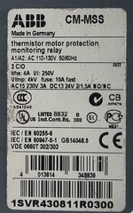ABB CM-MSS thermistor motor protectionmonitoring relay 110-130V AC 50/60Hz