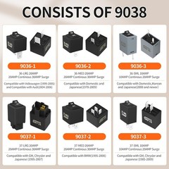 9038 Relay Switch, FOR Relay Tester, Relay By/pass Switch Kit, 6-Pack, Black