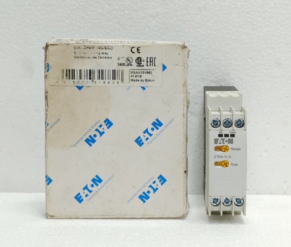 EATON ETR4-11-A 002283168212 Electronic Timing Relay 24-240V AC/DC New Surplus