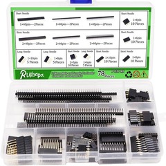 104PCS 2.54mm 2.54mm Male and Female Pin Header Connector Assortment Kit PCB Pin