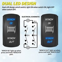 Joinfworld Winch Switch Winch in Winch Out Momentary ON/Off/ON 7 Pin