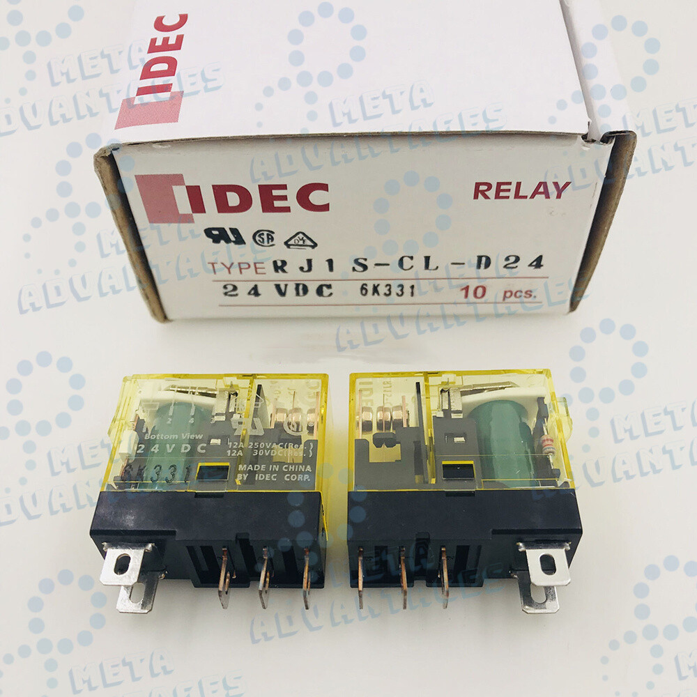 10pcs IDEC RJ1S-CL-D24 24VDC 12A 5pin relay with light