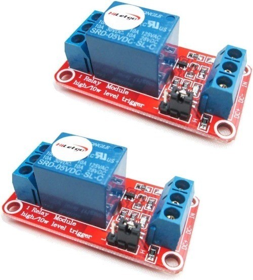 2pcs 5V One Channel Relay Module Switch OPTO Isolation High Low Le Size: Small