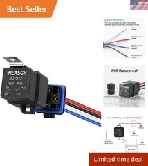 Durable Waterproof 12V Relay Kit with 40A Current Rating for Vehicles and Boats