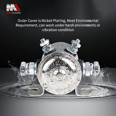 Maxlouder Continuous Solenoid Relay Nickel-Plating 12VDC 4 Terminal Max 200A for