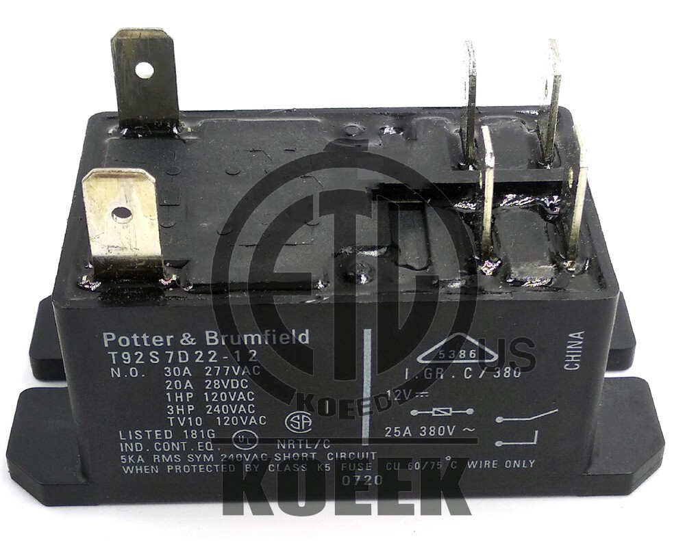1PC Tyco T92S7D22-12 Power Relay 12VDC 30A 277VAC 6Pins
