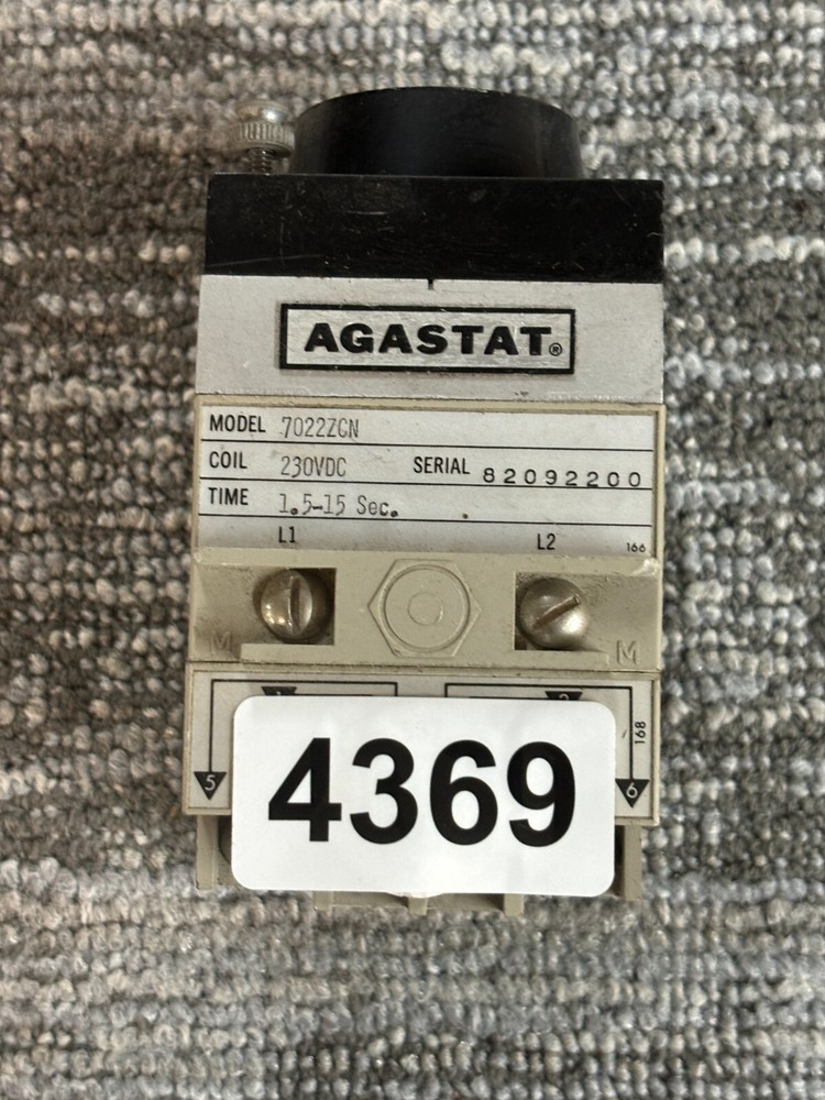 Agastat 7022ZCN 10A, 230VDC, 2-Pole Time Delay Relay – Tested – Good Condition