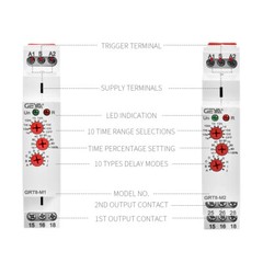 GEYA MultifunctionTimer Relay switch 10 Funcitons Time Delay Relay AC/DC12V-240V