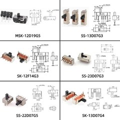 150 PCS 17-Value Mini Micro Slide Switch Assortment Kit 2 3 4 Pin DIP
