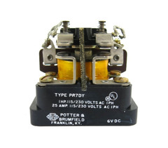 Potter & Brumfield Power Relay PR7DY 25A 115/230V 6VDC 1PH – NOS