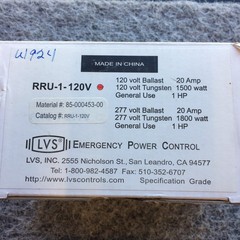 BRAND NEW LVS Emergency Power Control RRU-1-120V * NOS * Ships Fast