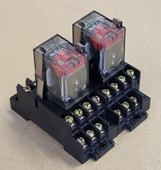 FUJI HH54P-CRL RELAY WITH BASE TP514X2, LOT OF 2