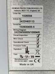 SIEMENS ARGUS 8 7SG1183-4UE01-0DA0 PROTECTION RELAY