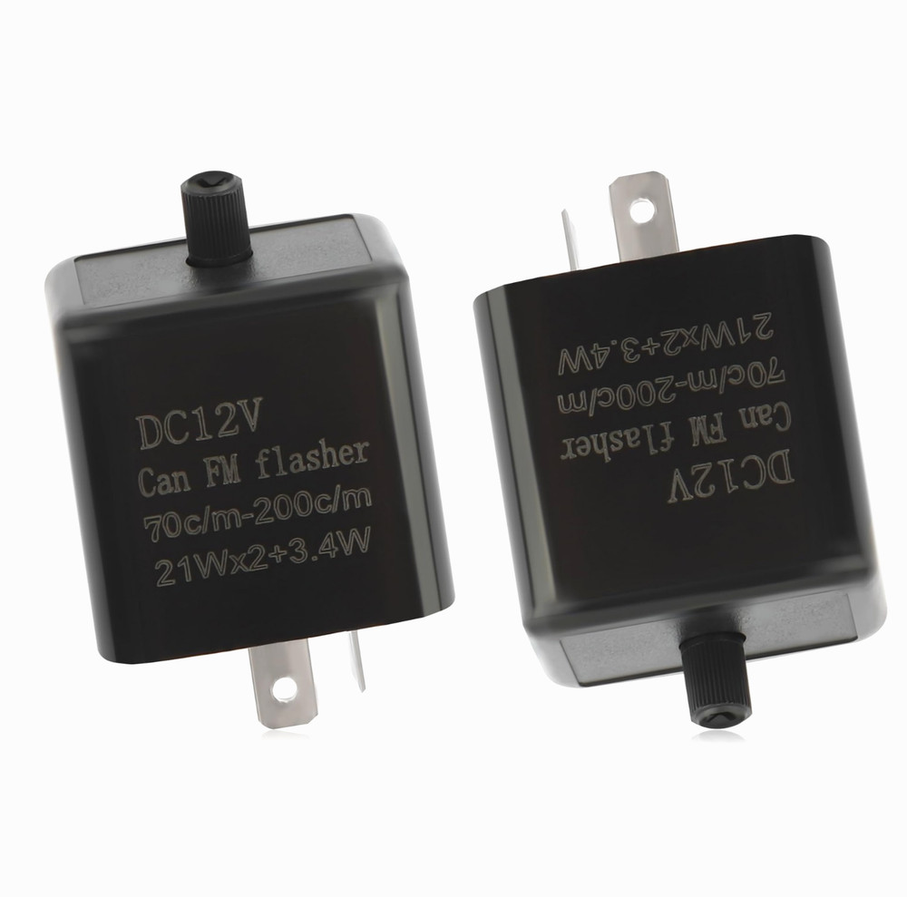 2PCS 12V LED Flasher Relay 2 Pin,Adjustable Turn Signal Relay for Repairing Moto