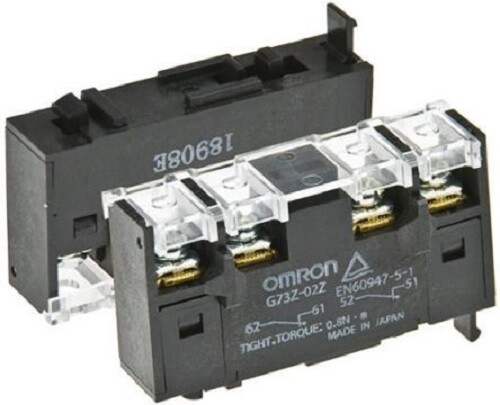 Omron DIN Rail Auxiliary Contact Block DPST G73Z-02Z BRAND NEW