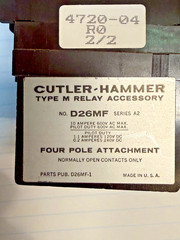 Cutler Hammer Type M Relay D26MR Type 24 VDC Coil