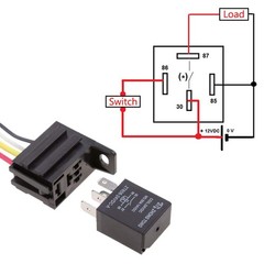 ESUPPORT Car Heavy Duty Relay Switch 12V 30A SPST 4Pin Wire Socket Plug Harness