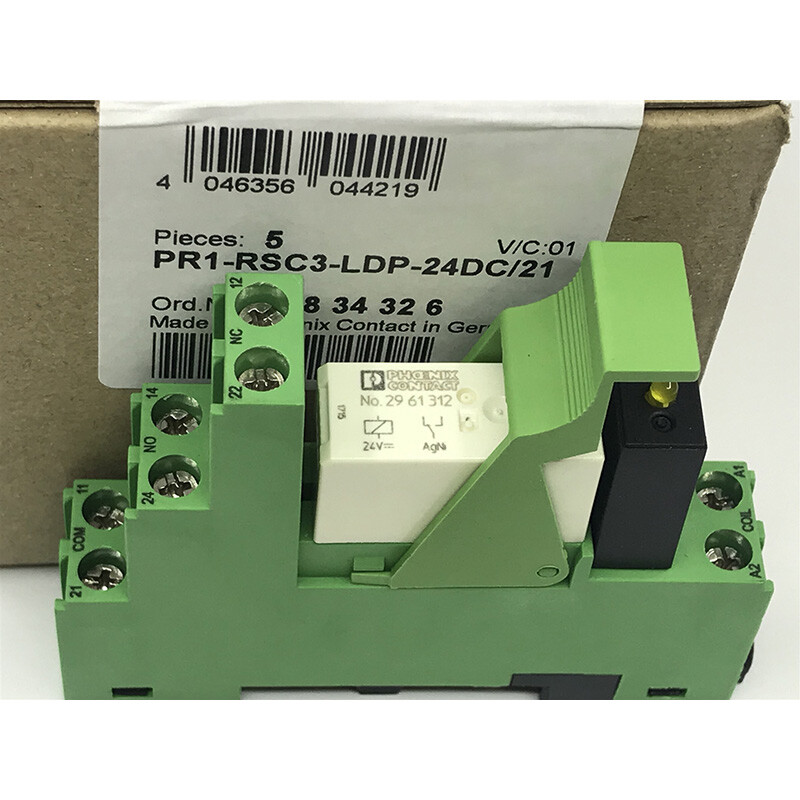 5PCS PHCENIX NO.2834326 No.2961312 24VDC Power Relay With No.2833521 SOCKET