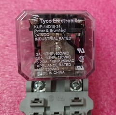 1 pc Tyco Electronics KUP-14D15-24 Relay, 24VDC coil, 240VAC 10A with base New