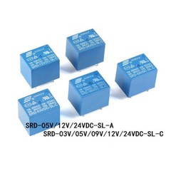Mini Power Relays SRD-03V 05V 09V 12V 24VDC-SL-A -SL-C 4 Pins 5 Pins 10A PCB