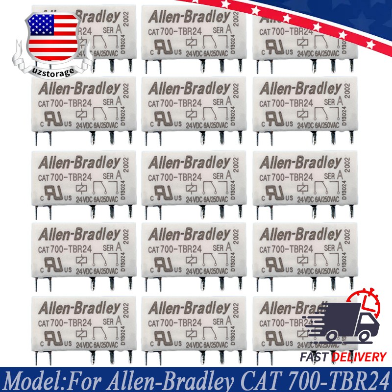 15Pcs 6A 250VAC 24VDC 5-Pins Replace For Allen-Bradley CAT 700-TBR24 Power Relay