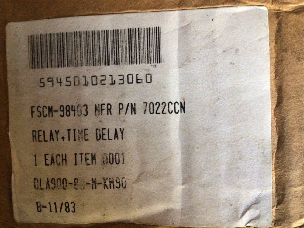 Agastat Timing Relay 7022CCN