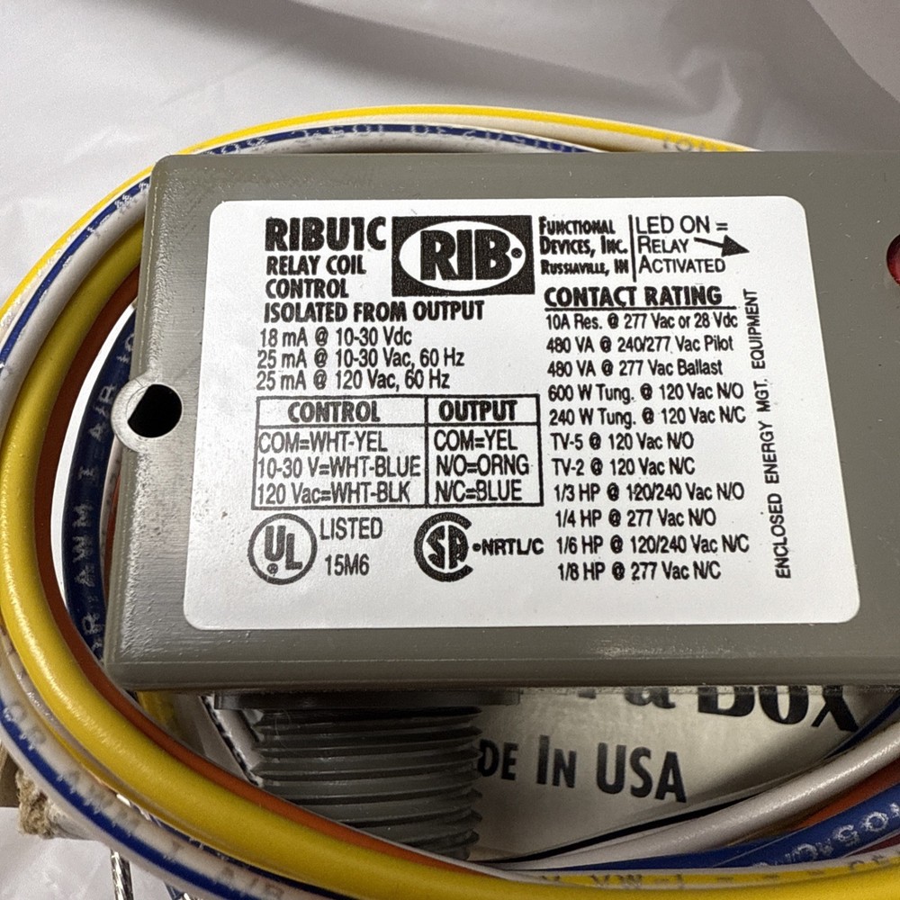 Functional Devices RIBU1C Enclosed Relay – New In Box RIB
