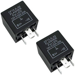 3-Pin LED Flasher Relays CF13, Fixed 12V Electronic Blinker Relay, Pack of 2