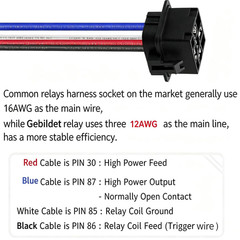 2Pcs 40/30 Amp Waterproof Relay Switch 12AWG Harness Set with Built-In Diode- 12
