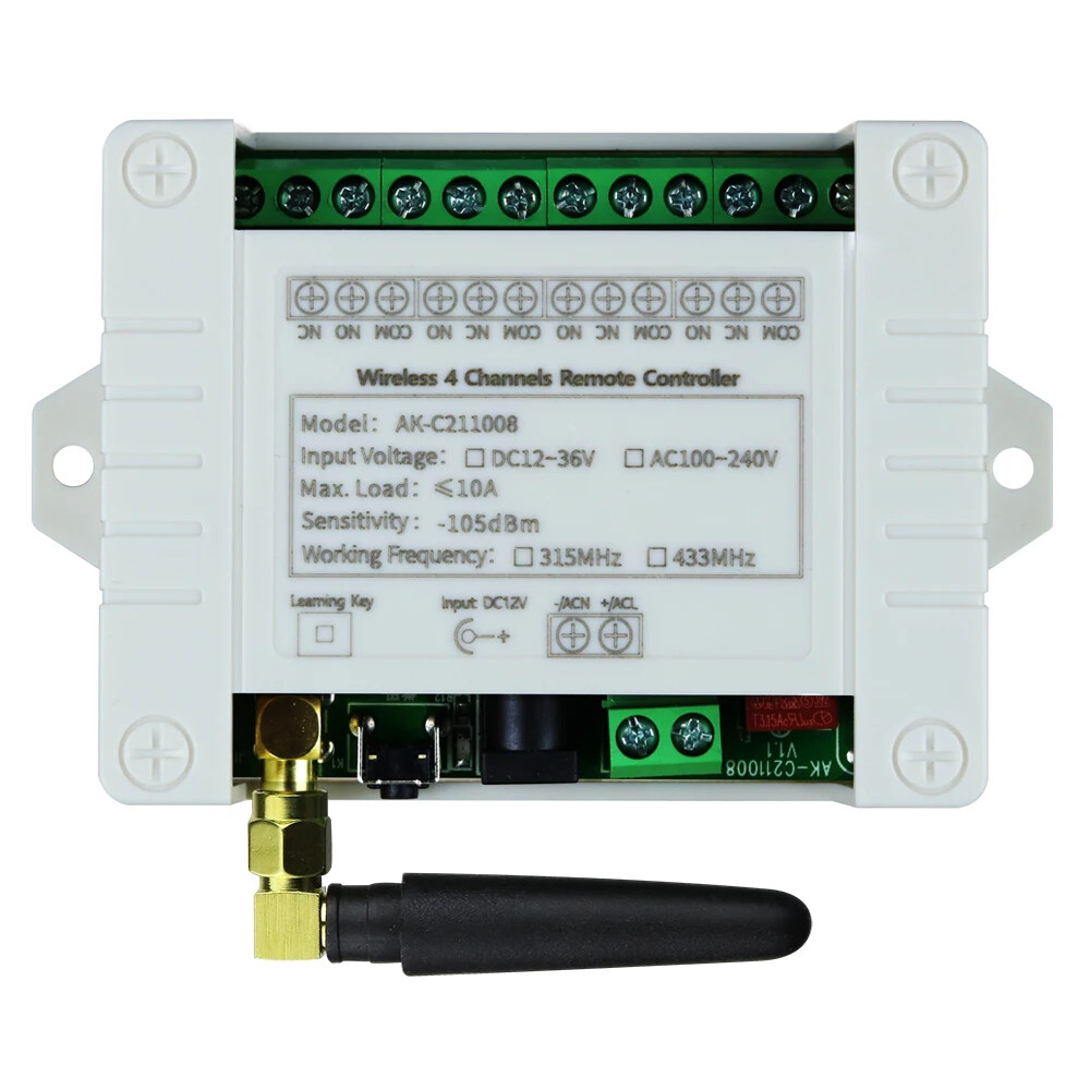New Smart Multiple DC Channel Wireless Relay RF Remote Control Switches Receiver