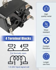 Heavy Duty 24 VAC Coil SPST Fan Relay for AC & Heating Furnace Blower Univers…
