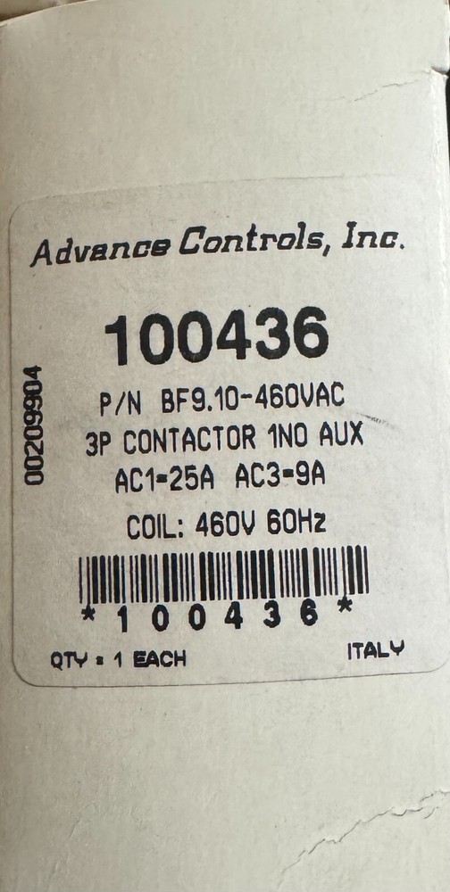 ACI 100436 P/N BF9.10-460VAC