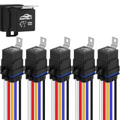5-Pin Waterproof Relay Kit 40/30 AMP 12V Relay Switch with Harness Heavy Duty 12