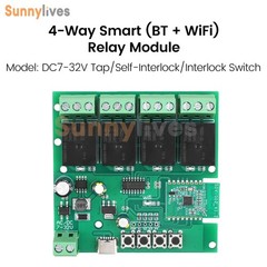 Ewelink AC DC7-32V 2/3/4CH Intelligent Bluetooth WIFI Relay Switch Module Type-C