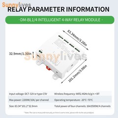Ewelink AC DC7-32V 2/3/4CH Intelligent Bluetooth WIFI Relay Switch Module Type-C
