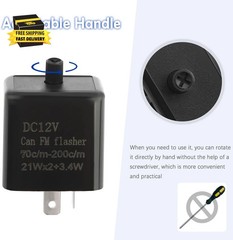 2PCS 12V LED Flasher Relay 2 Pin,Adjustable Turn Signal Relay for Repairing Moto