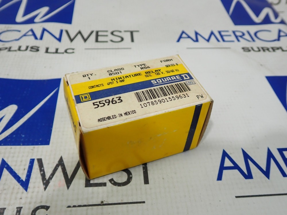 NEW Square D 8501 RS4 Mini Relay Ser B 4PDT 3 Amp 120V Coil