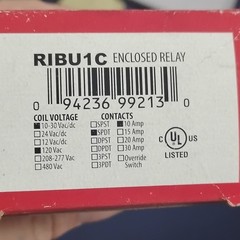 Functional Devices RIBU1C Enclosed Relay SPDT 10-30 Vac/dc 15 Amp LED Indicator
