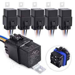 40/30 Amp Waterproof Relay Harness Set – 12V 5-PIN SPDT Automotive Relay 5 pack