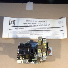 SQUARE D 9050 A0 10E PNEUMATIC TIMING RELAY 120V Coil voltage