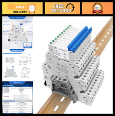 10Pcs 12V Relay Din Rail – SPDT 5 Pin 1NO 1NC with LED Indicator & Socket Base,