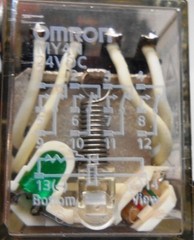 OMRON, RELAY, TYPE MY4N, 24 VDC, SOCKET 30Z8W2 5 AMPS, 250 VAC MAX, LOT OF 3